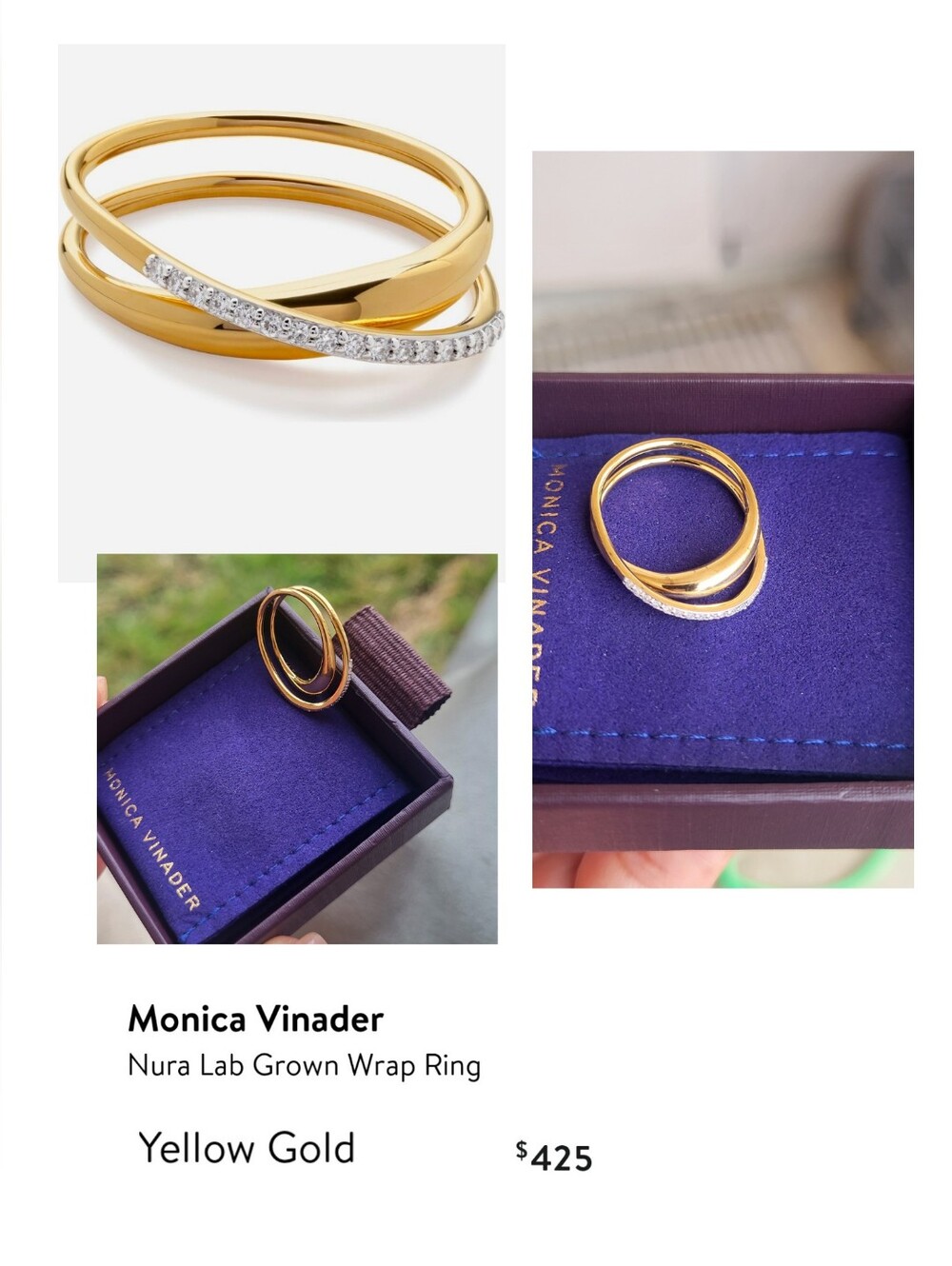 Monica Vinader Nura Wrap Ring in Gold and Silver. It has scratches, See Pics.#91
